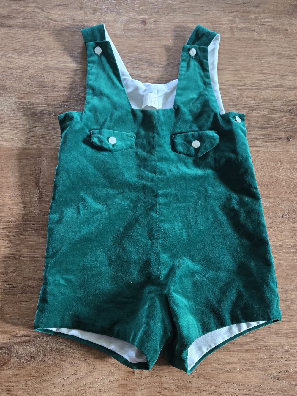 Boys Vintage Green Corduroy Romper Shorts Christmas T 4